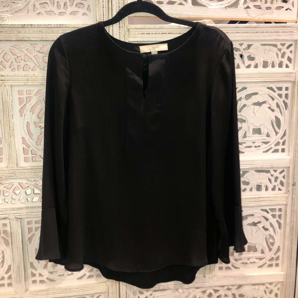 Loft black loose blouse